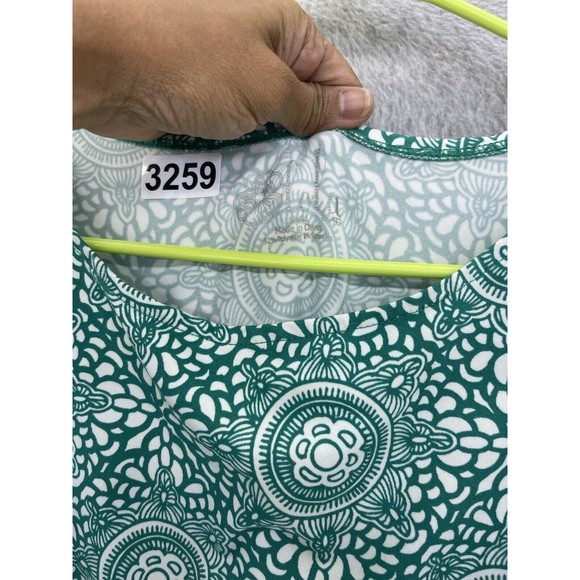 LOLA by AFG Women's Dress Pullover Green Short Sleeve A Line Activewear Small - Picture 9 of 10